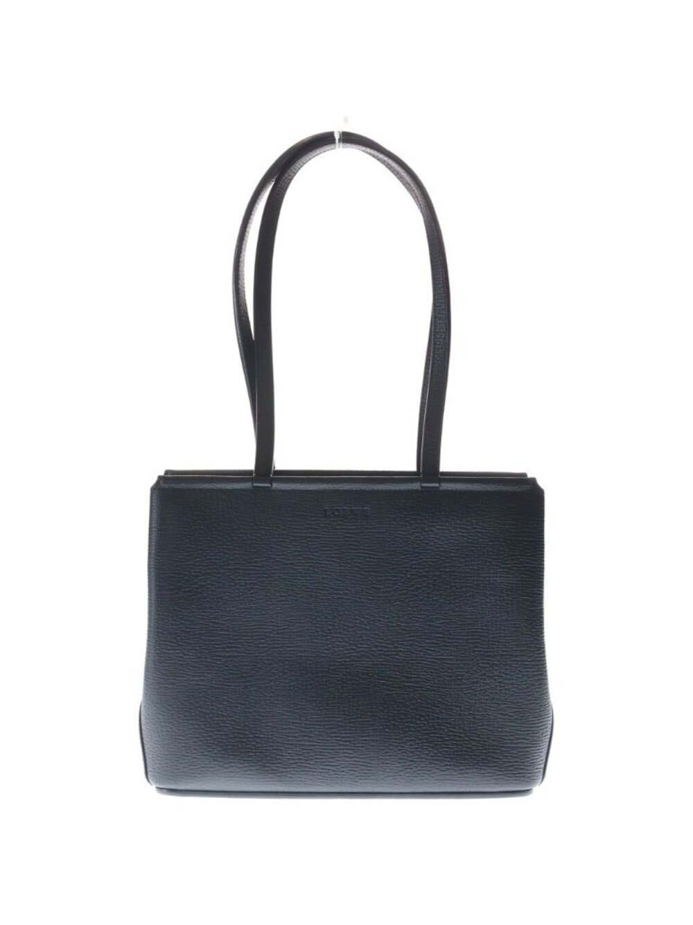 Loewe Log Leather Tote Bag Black